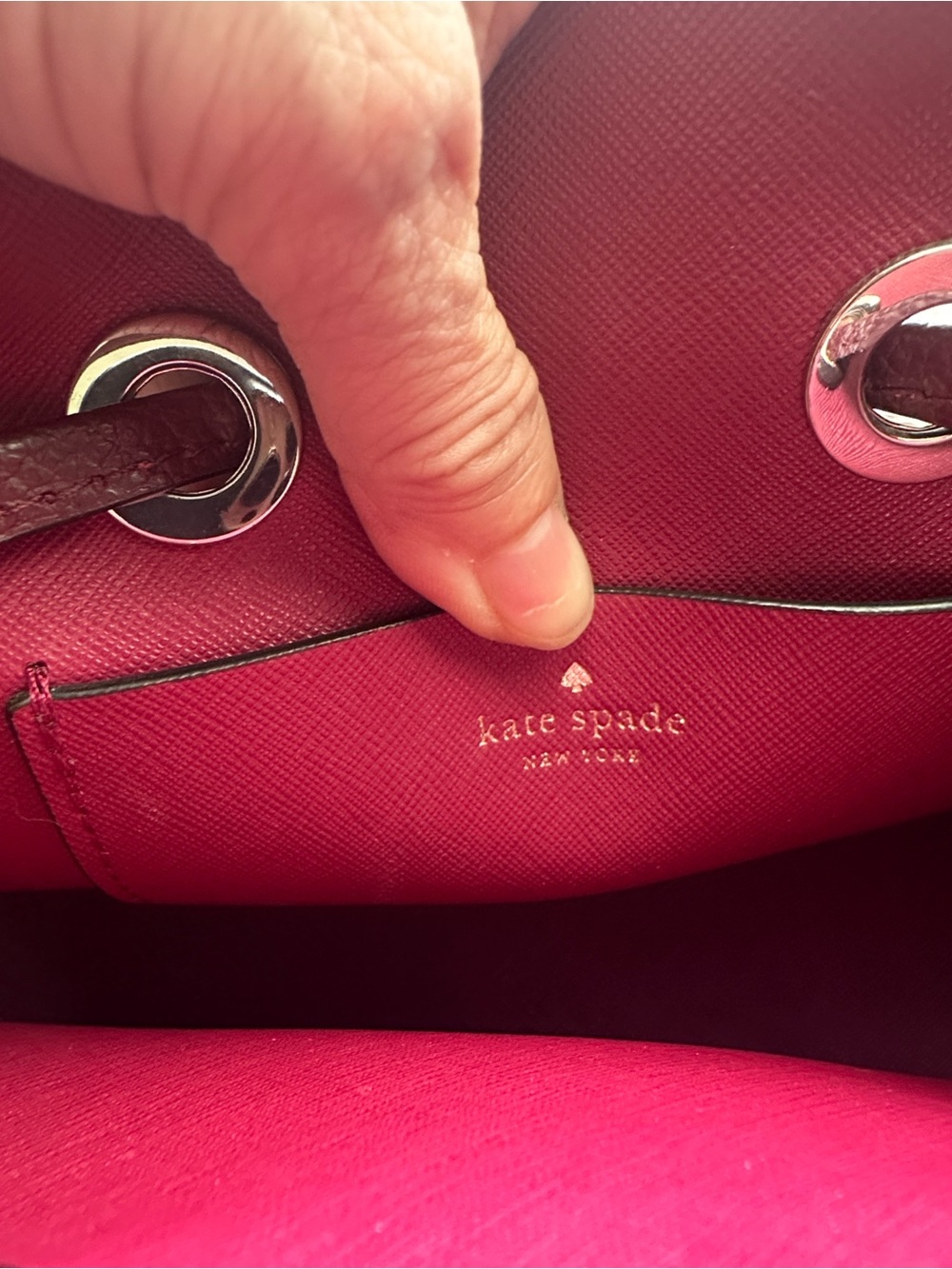 kate spade Mini Bucket Bag in Burgundy, Black & White Plaid - Picture 7 of 12